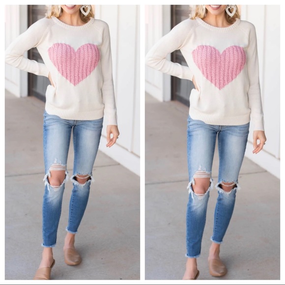 02 Best Selling Beautiful Heart pull over sweater - Picture 2 of 3